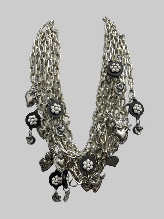 B.E. B&W Flower Necklace