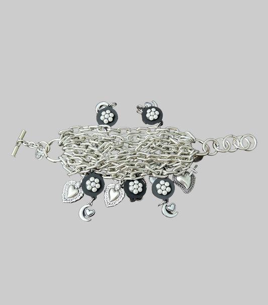 B.E. B&W Flower Bracelet