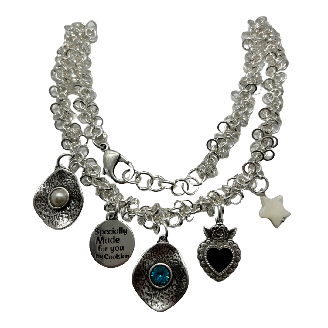 Coolskin Platinum Multicharm Necklace