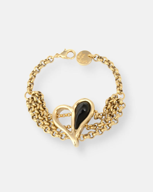 Pasión by Tralará Gold Big Heart Bracelet