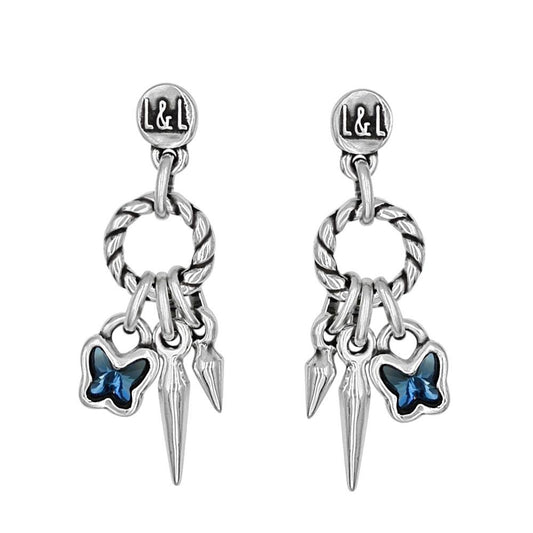 Don’t Stop Me Now Silver Blue Earrings