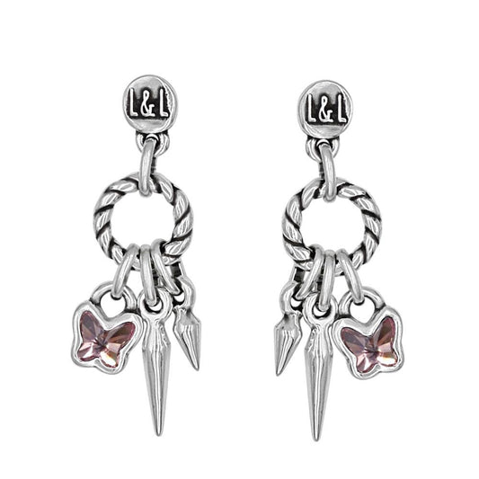 Don’t Stop Me Now Silver Pink Earrings