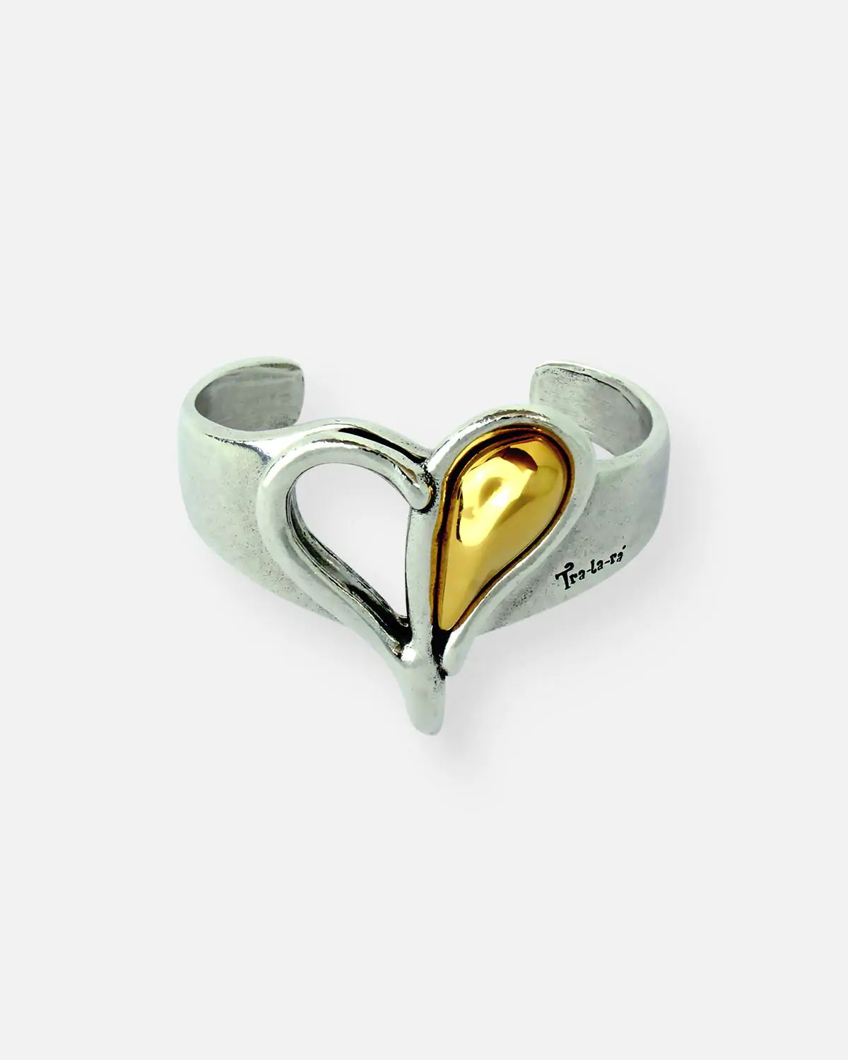 Pasión by Tralará Silver Heart Wide Cuff