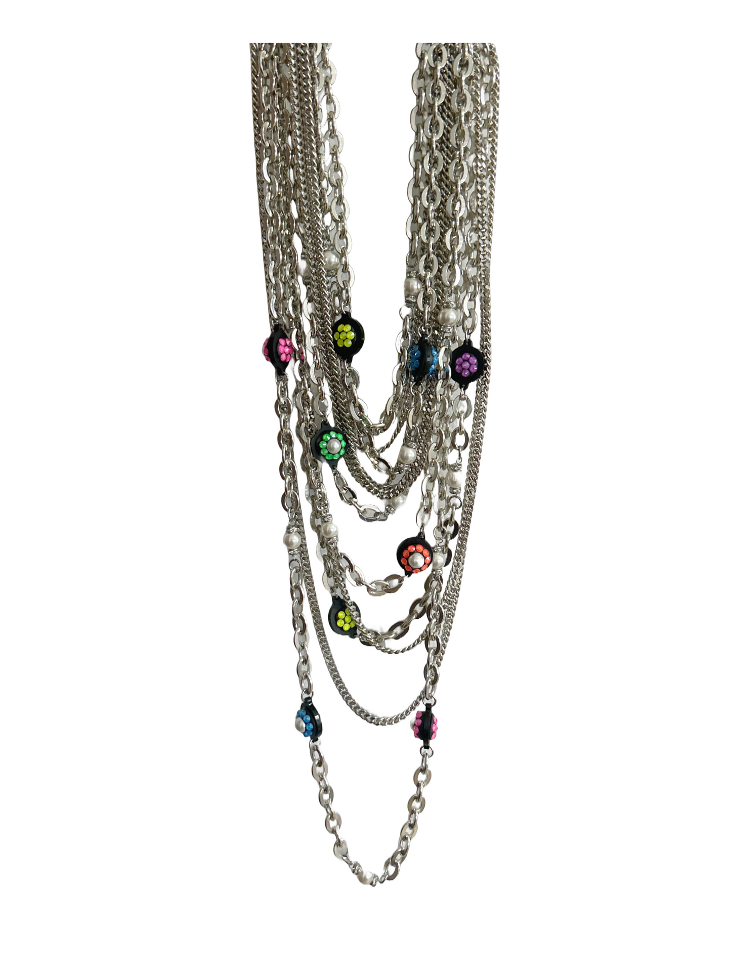 B.E. Long Neon Pearled Necklace