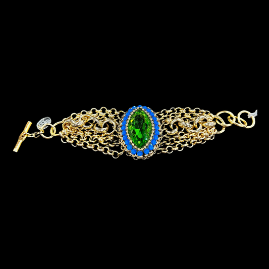 B.E. Green & Blue Gold Bracelet