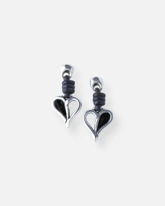 Pasión by Tralará Black Heart Earrings