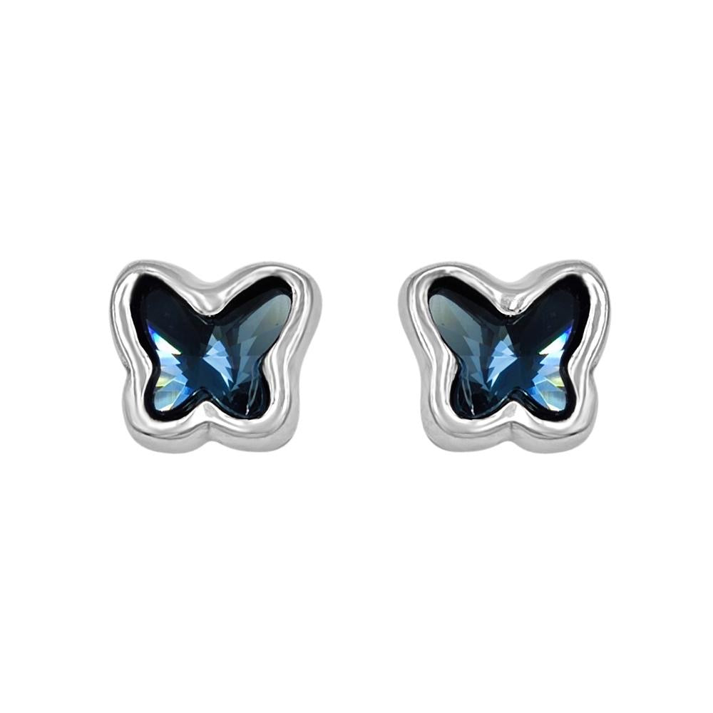 Butterfly Blue Silver Studs