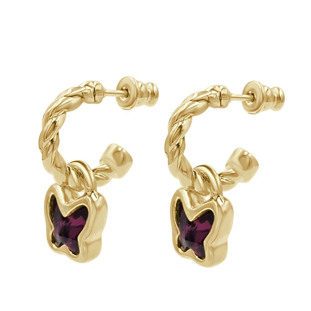 Butterfly Gold Rose Earrings