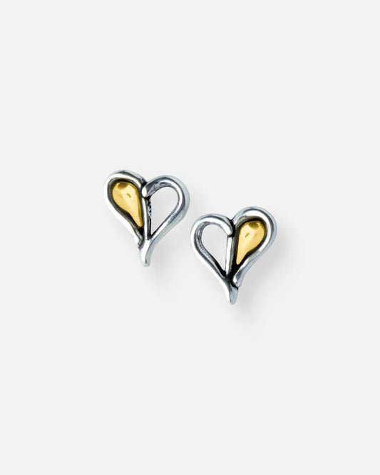 Pasión by Tralará Silver Heart Earrings